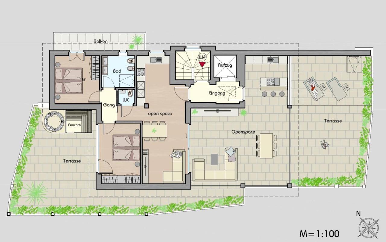 Penthouse & Garden - Luxury Apartment Postal / Burgstall エクステリア 写真